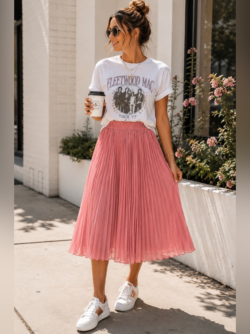 Sweet Salt Pleated Midi Skirt
